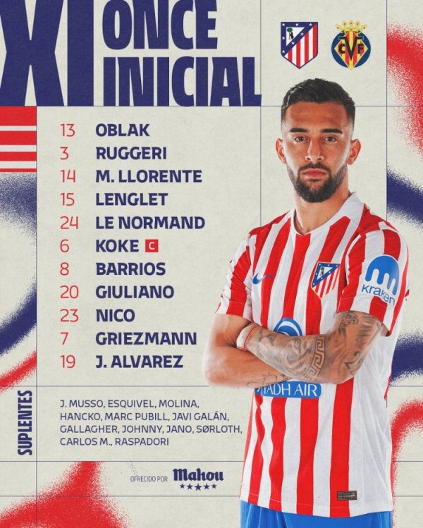 Atletico Madrid vs Huang Qian bắt đầu: Griezmann, Alvarez bắt đầu, Pepe và Thomas Play